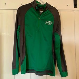 Official licensed Saskatchewan Roughriders gear.  Women’s 1/4 zip. Size L.